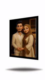 Tableau 5D Cartoon Couple – لوحة صورة رومانسية